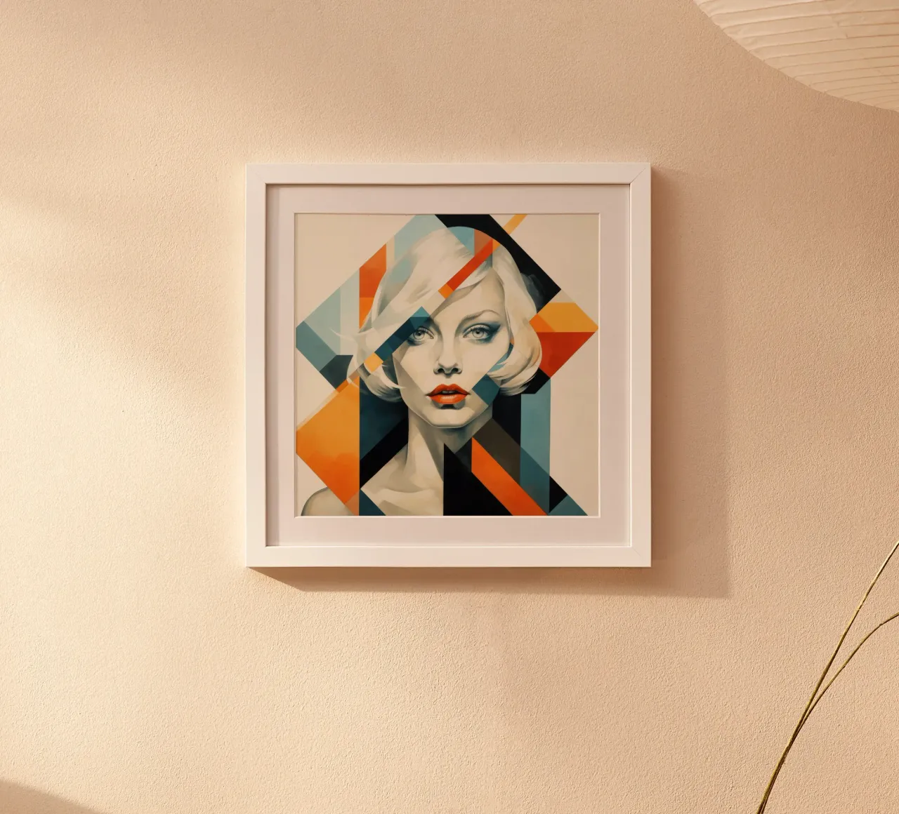 Donna svedese geometrica astratta poster con telaio in alluminio da Artful Muse