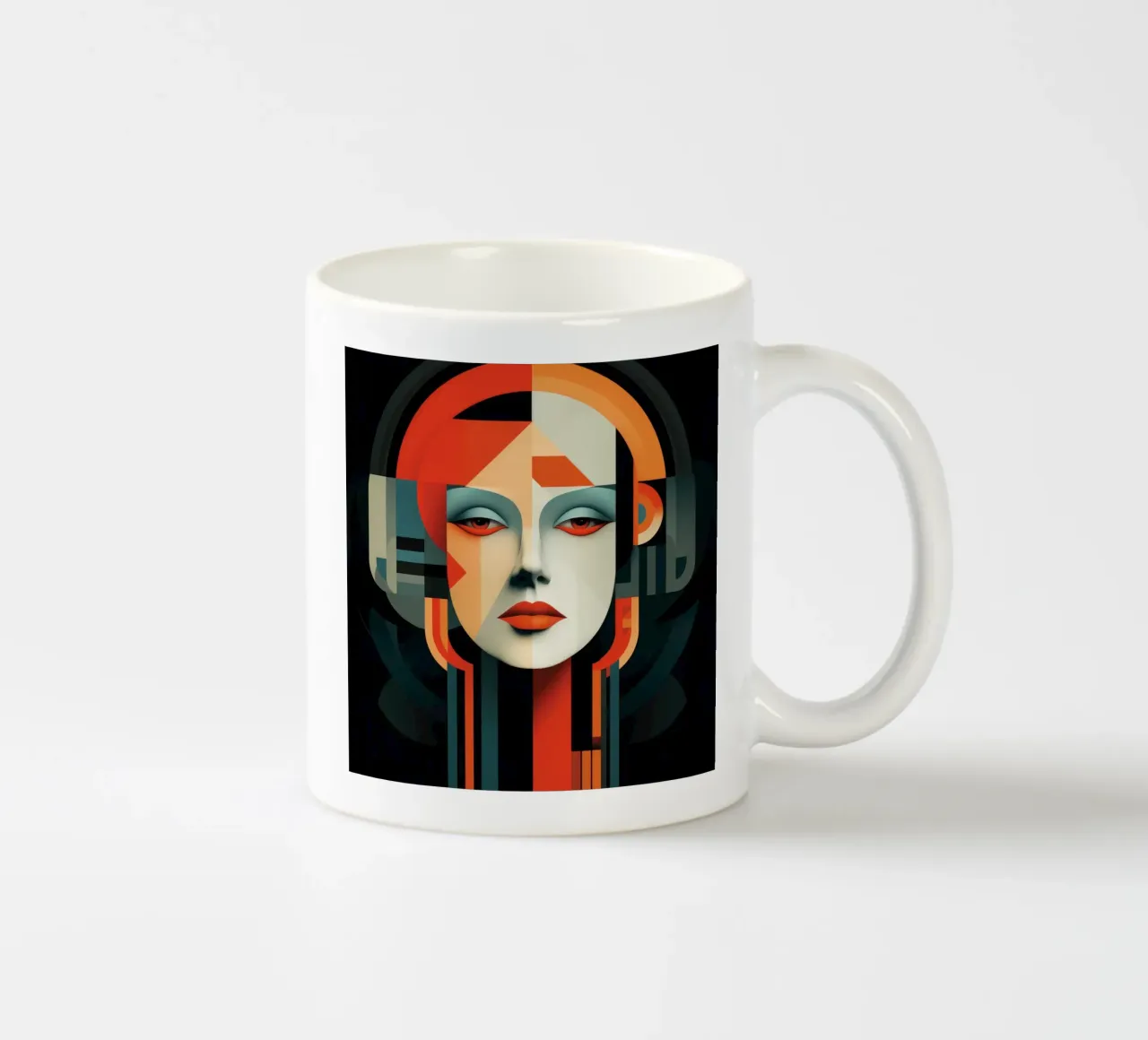 Donna svedese geometrica astratta tazza in ceramica da Artful Muse