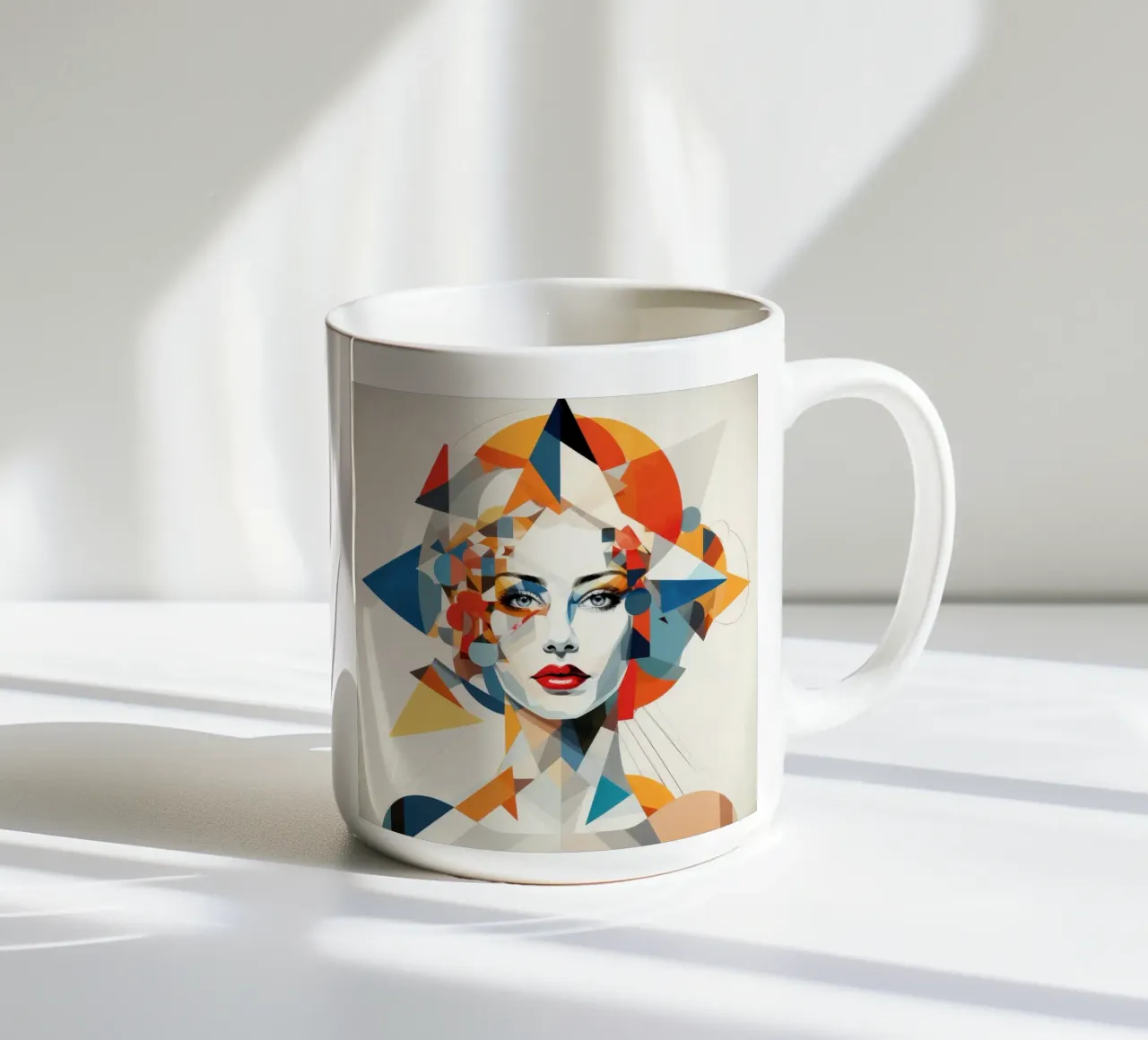 Donna svedese geometrica astratta tazza in ceramica da Artful Muse