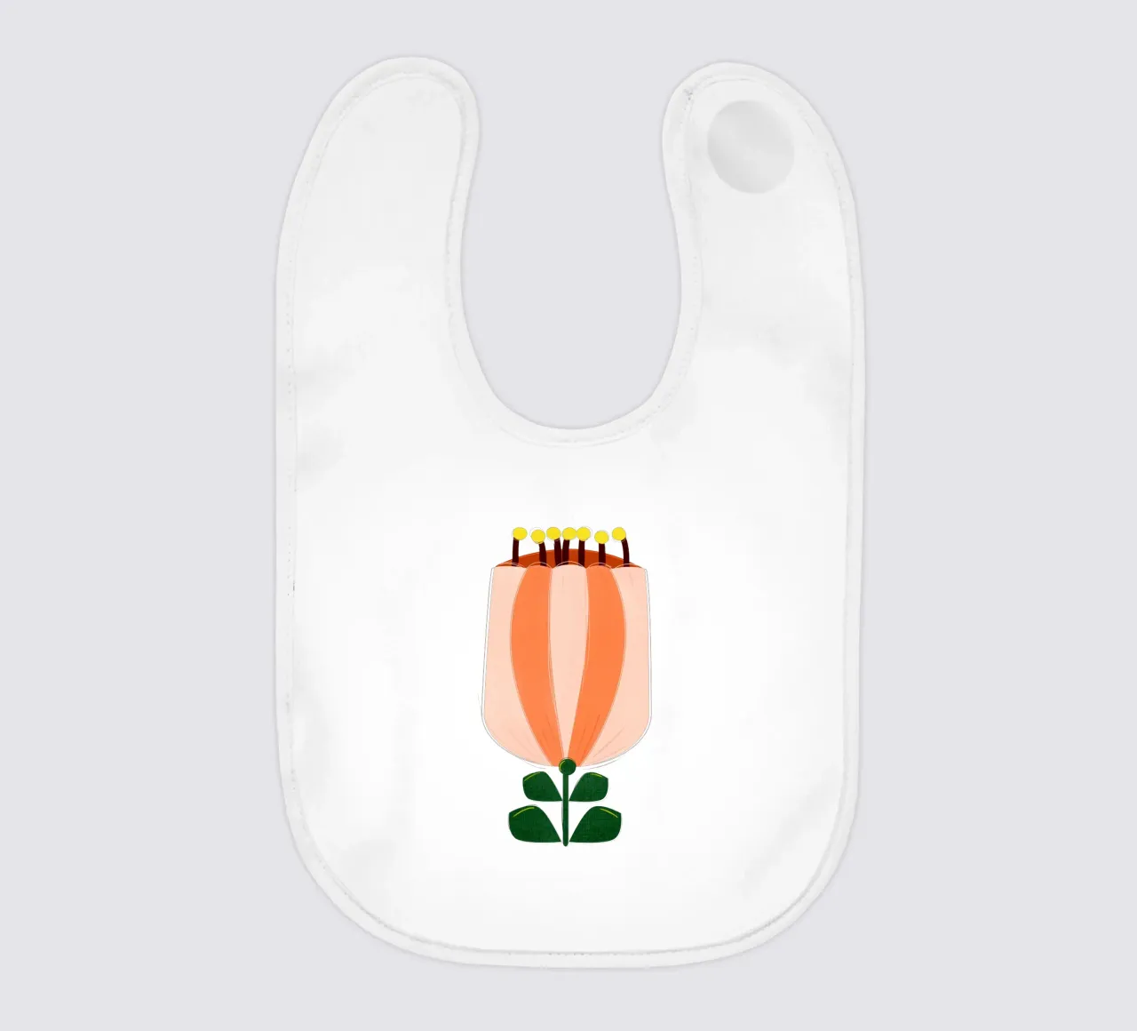 Minimalist Tulip Art Print - Orange and White bavaglino da showmemars