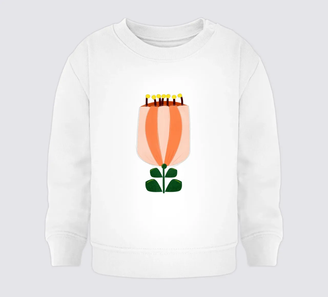 Minimalist Tulip Art Print - Orange and White felpa neonato da showmemars