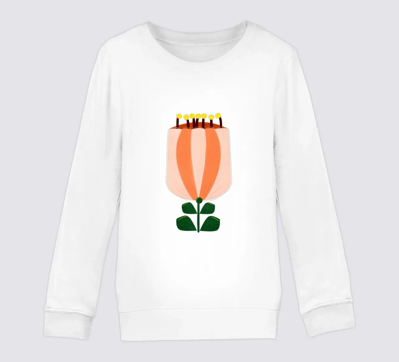 Minimalist Tulip Art Print - Orange and White felpa bambino da showmemars