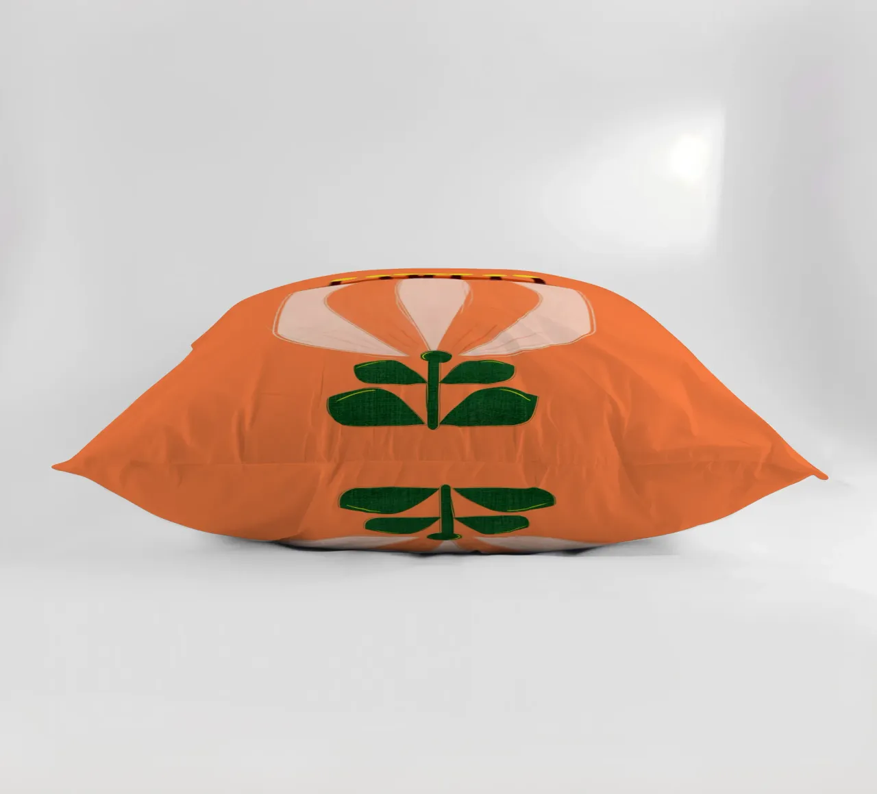 Minimalist Tulip Art Print - Orange and White cuscino da showmemars