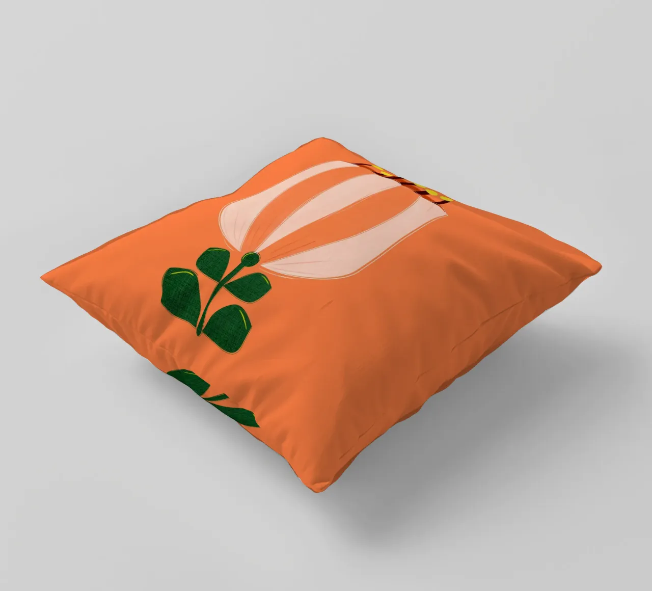 Minimalist Tulip Art Print - Orange and White cuscino da showmemars