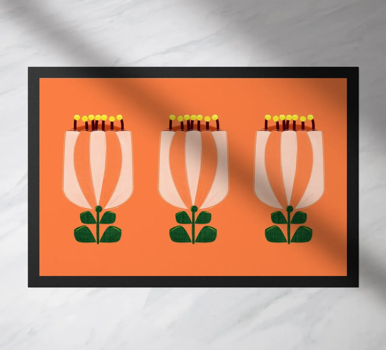 Minimalist Tulip Art Print - Orange and White zerbino da showmemars