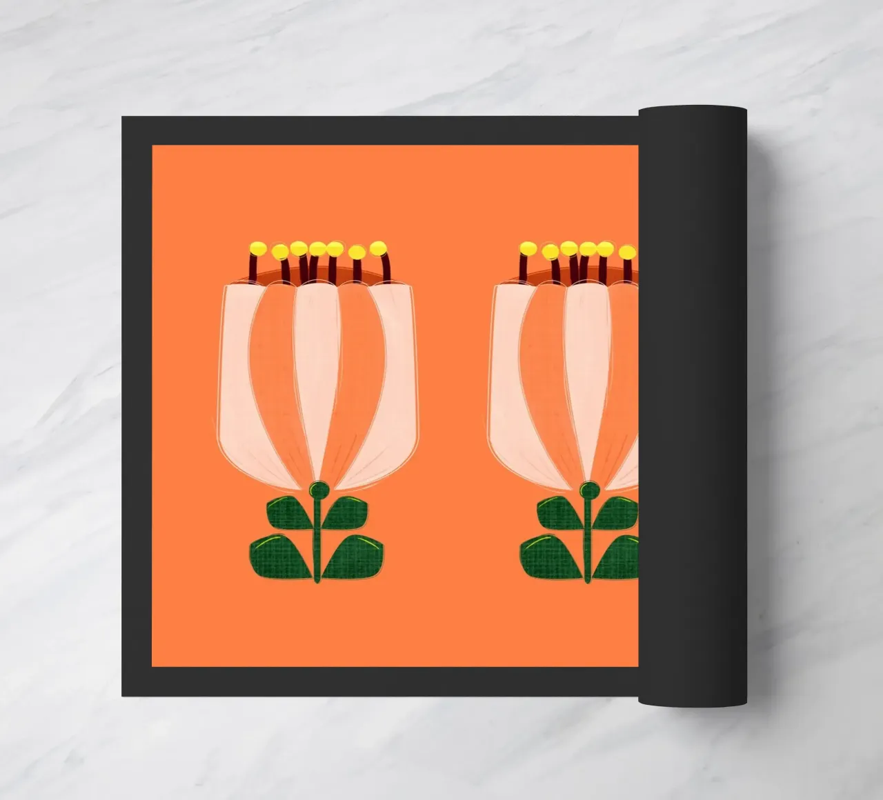 Minimalist Tulip Art Print - Orange and White zerbino da showmemars