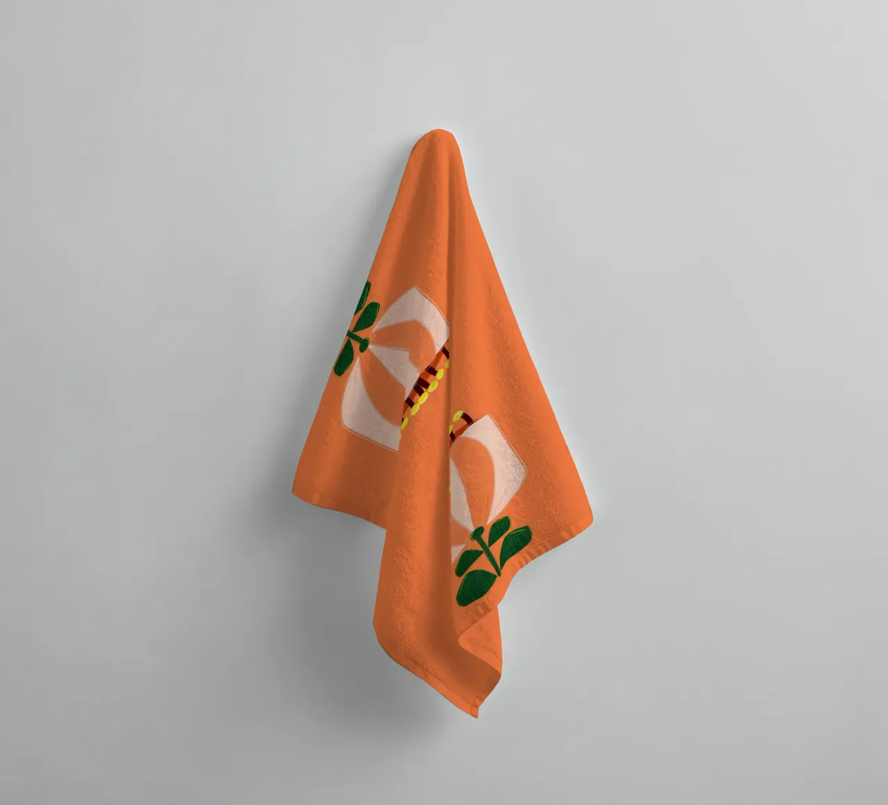 Minimalist Tulip Art Print - Orange and White asciugamano da bagno da showmemars