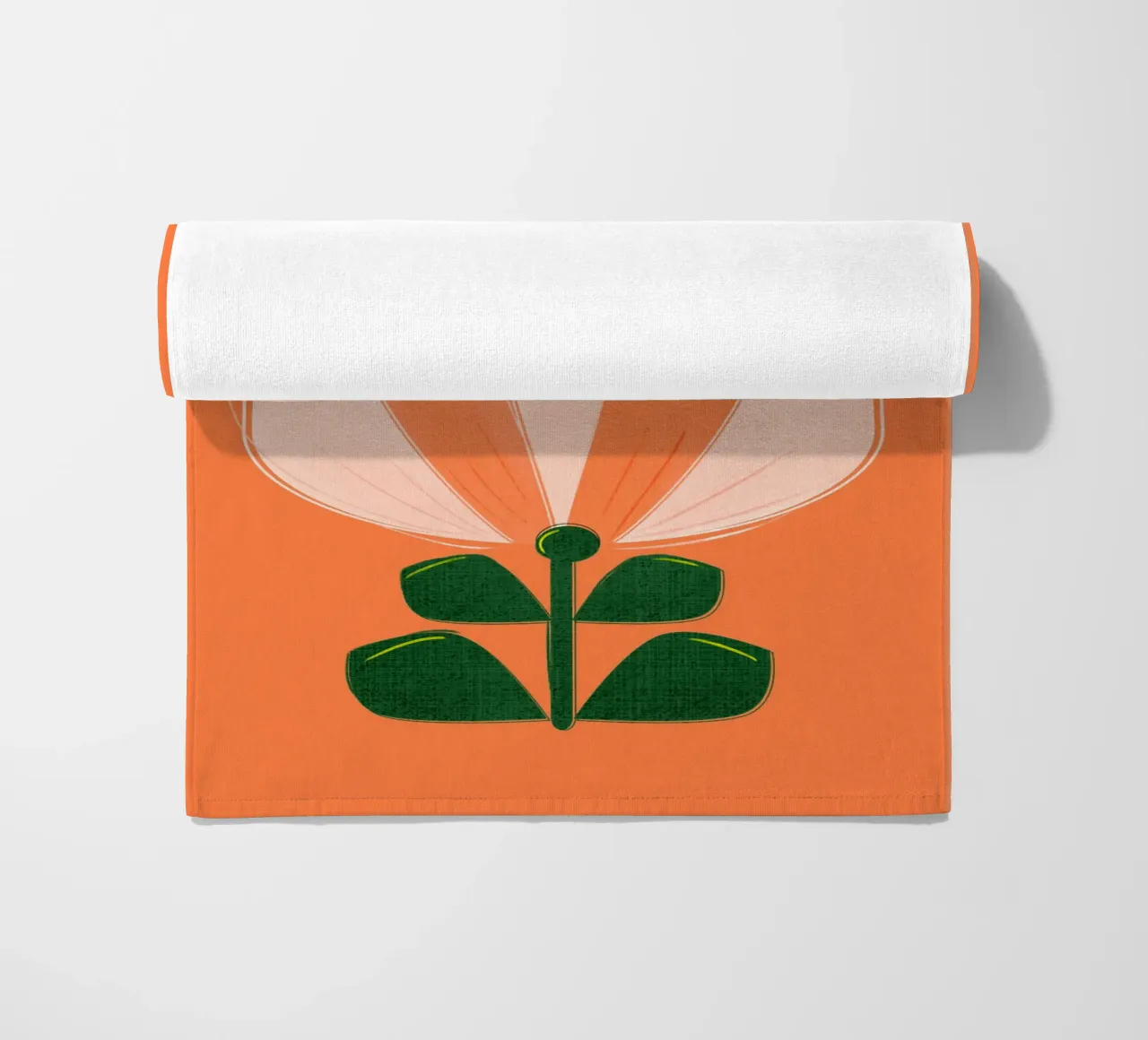 Minimalist Tulip Art Print - Orange and White telo mare da showmemars