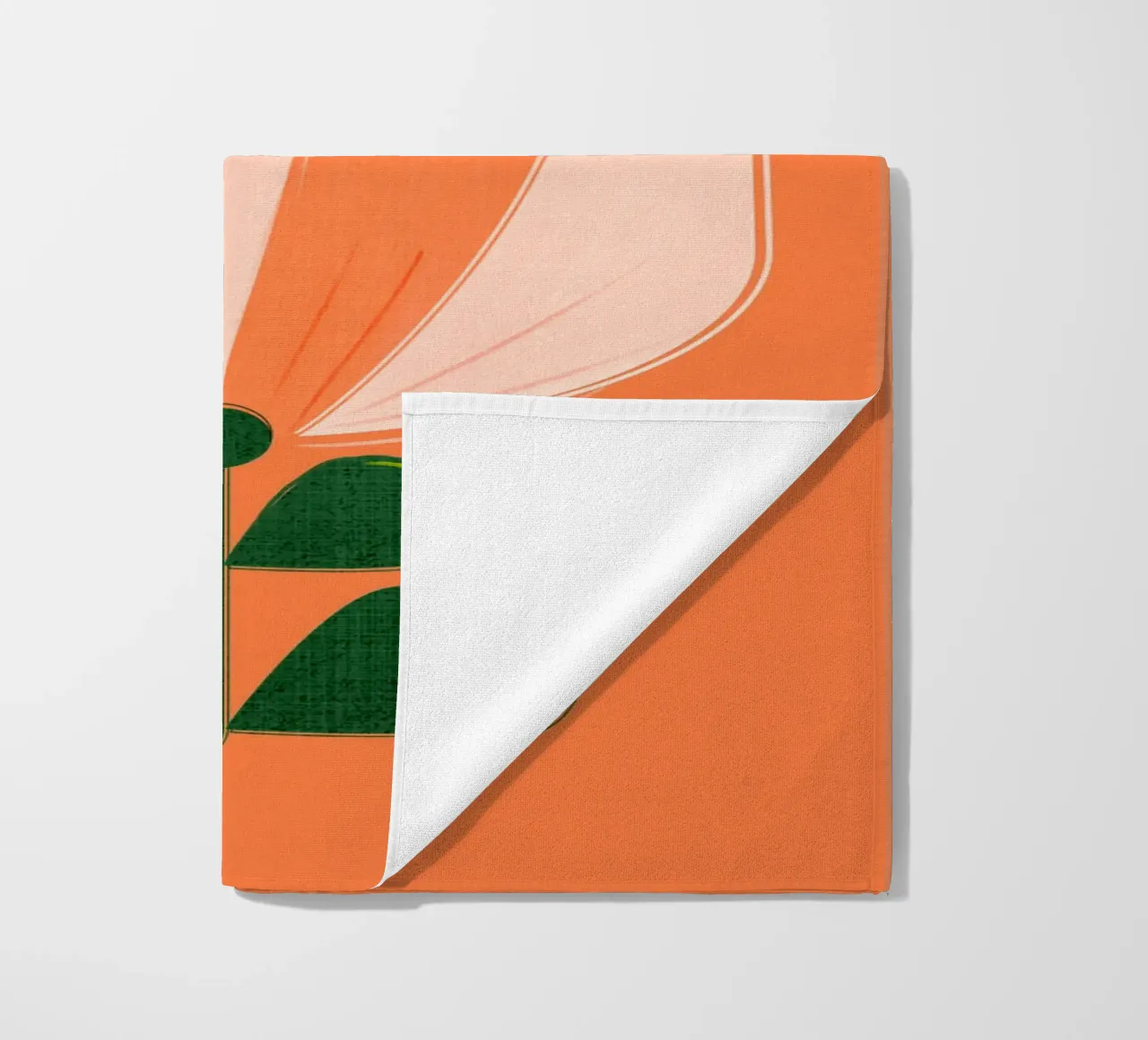 Minimalist Tulip Art Print - Orange and White telo mare da showmemars