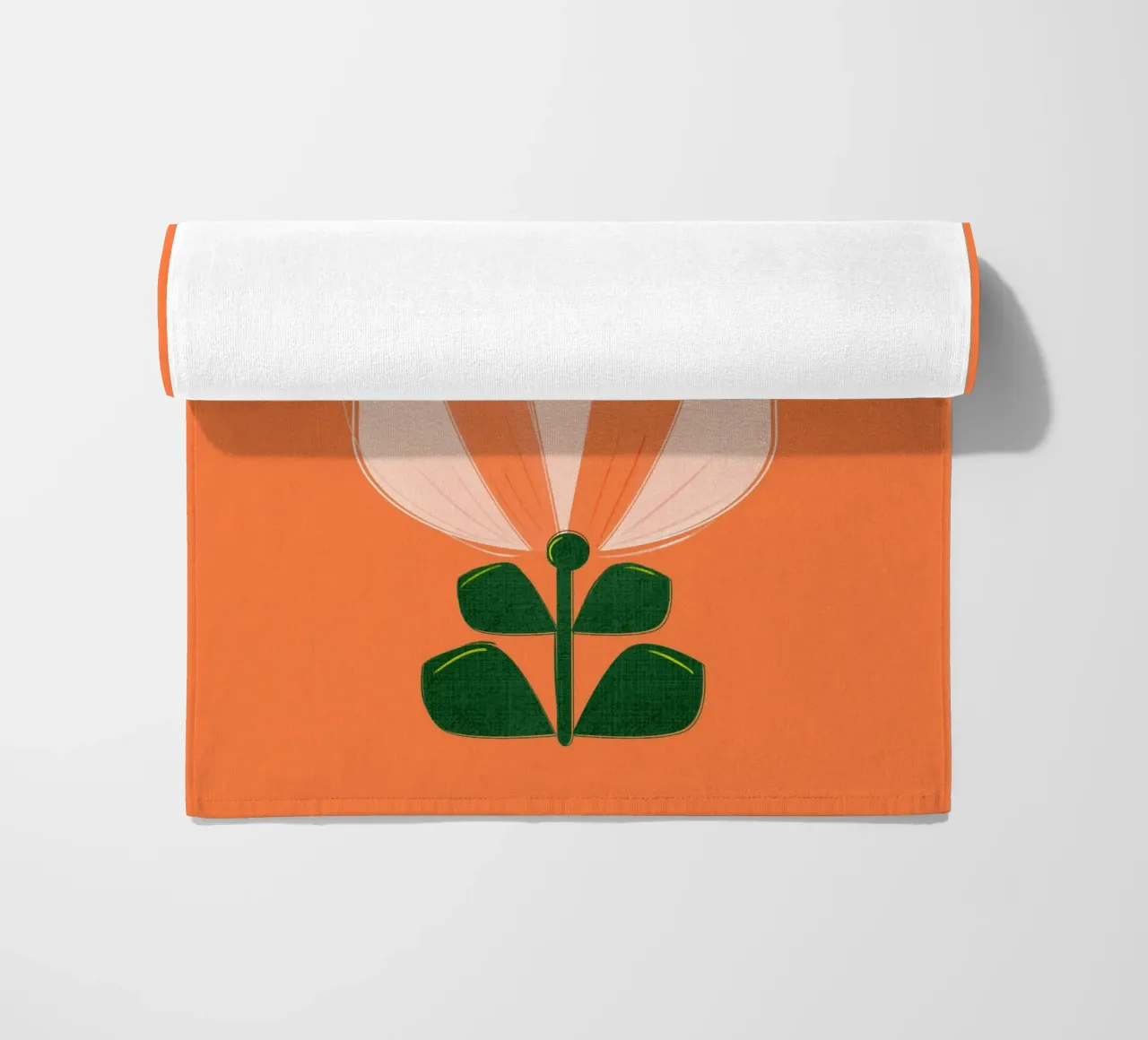 Minimalist Tulip Art Print - Orange and White telo mare da showmemars