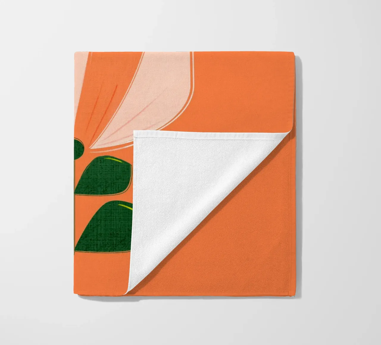 Minimalist Tulip Art Print - Orange and White telo mare da showmemars