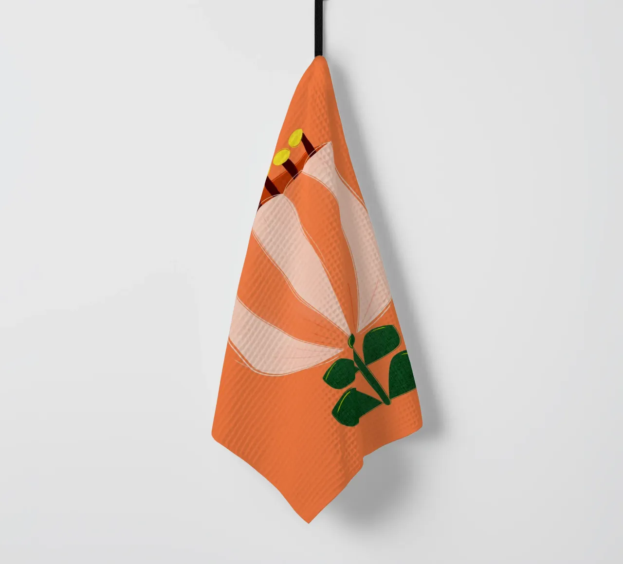 Minimalist Tulip Art Print - Orange and White canovaccio da cucina da showmemars