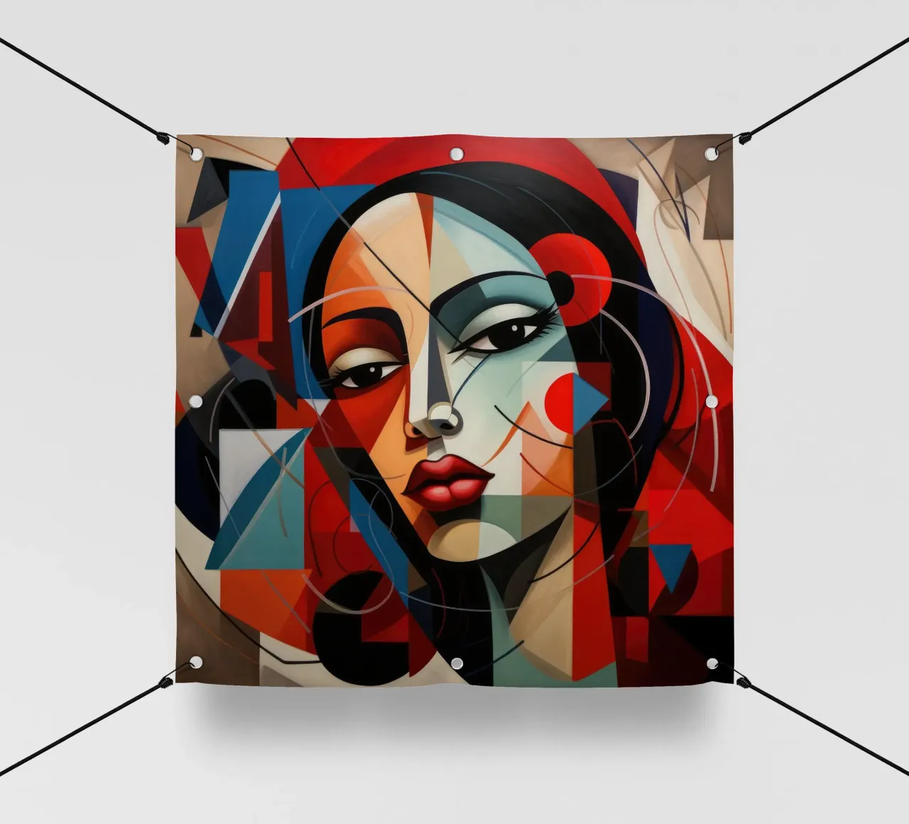 Forme astratte Donna messicana telo in pvc da Artful Muse