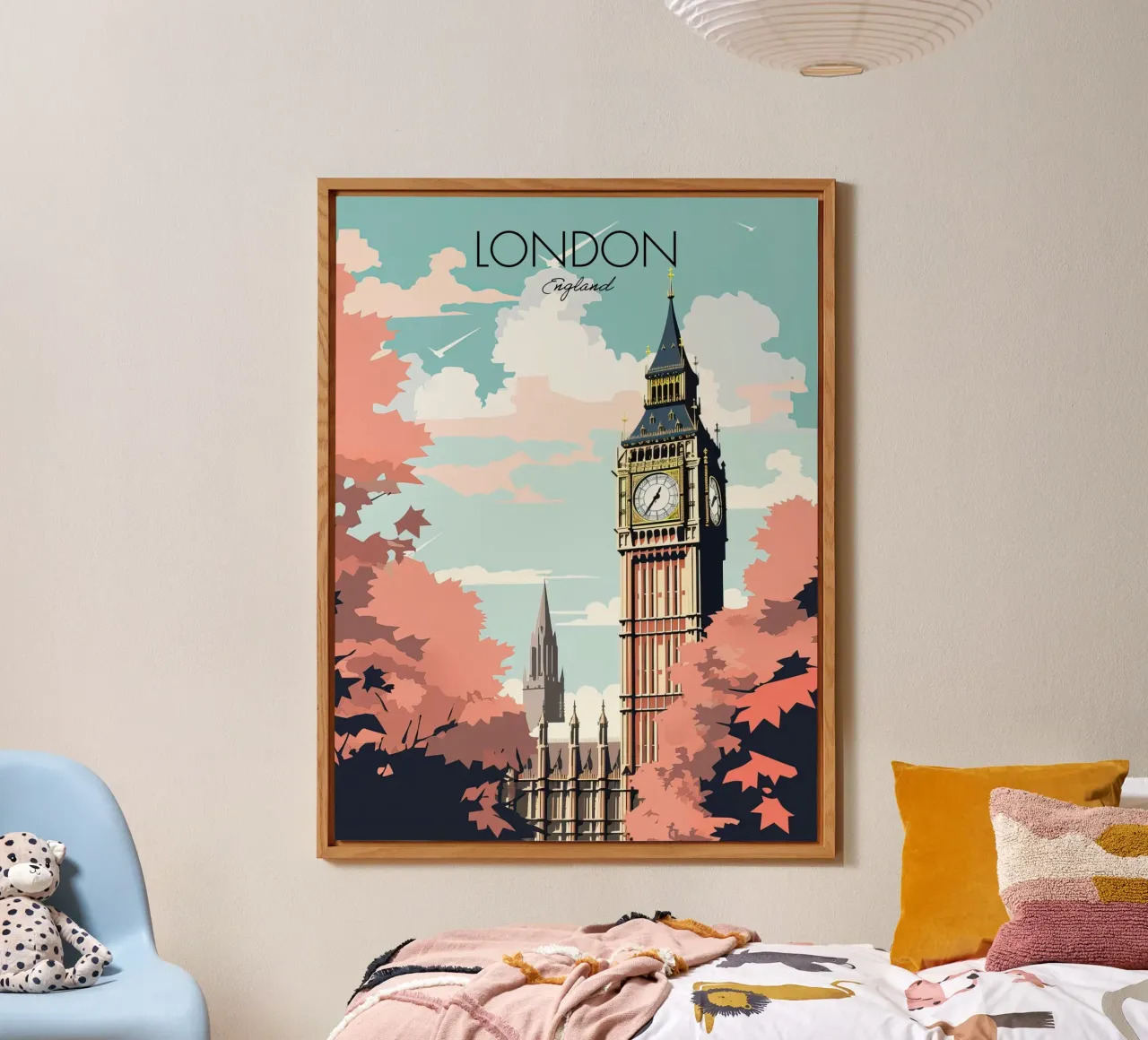 Londra, Inghilterra, Big Ben, Viaggio d'epoca alluminio dibond da Peaches Art Prints