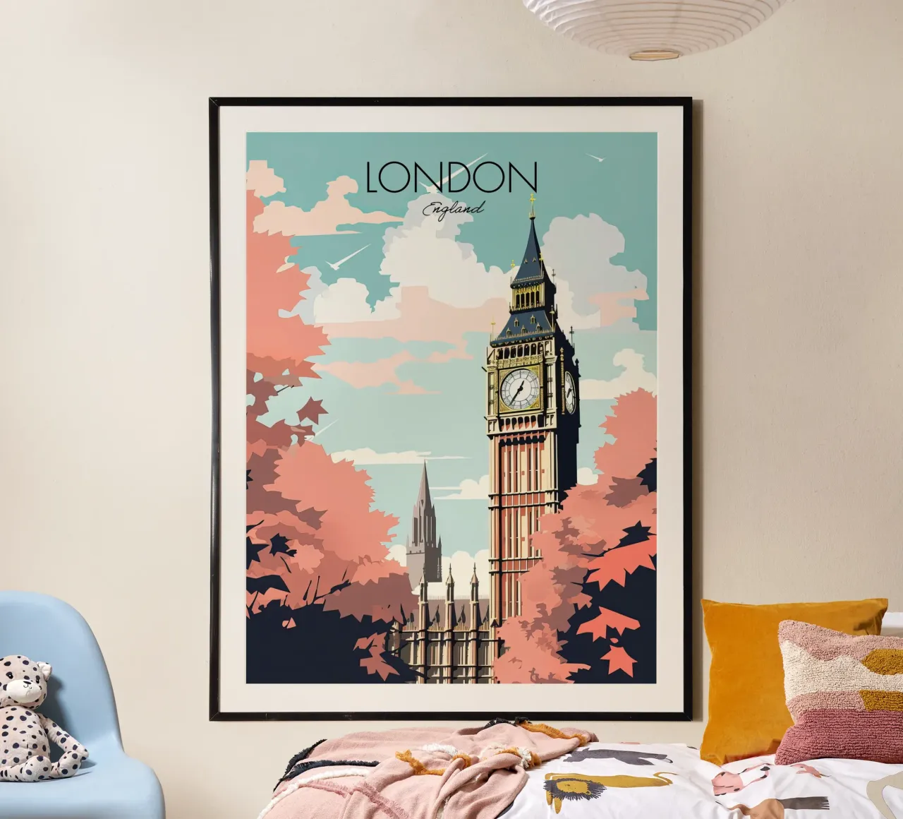 Londra, Inghilterra, Big Ben, Viaggio d'epoca carta hahnemühle da Peaches Art Prints