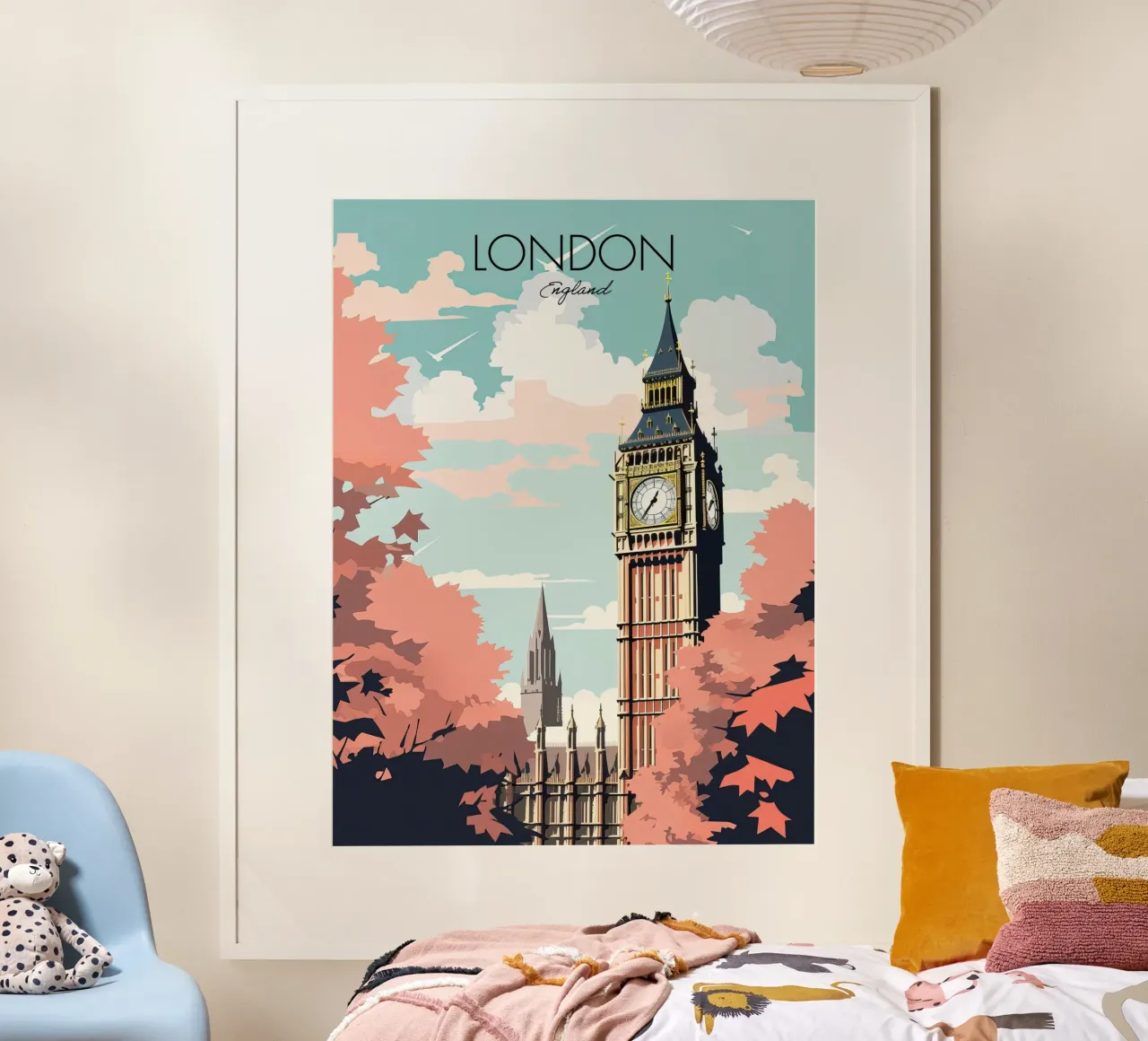 Londra, Inghilterra, Big Ben, Viaggio d'epoca carta hahnemühle da Peaches Art Prints