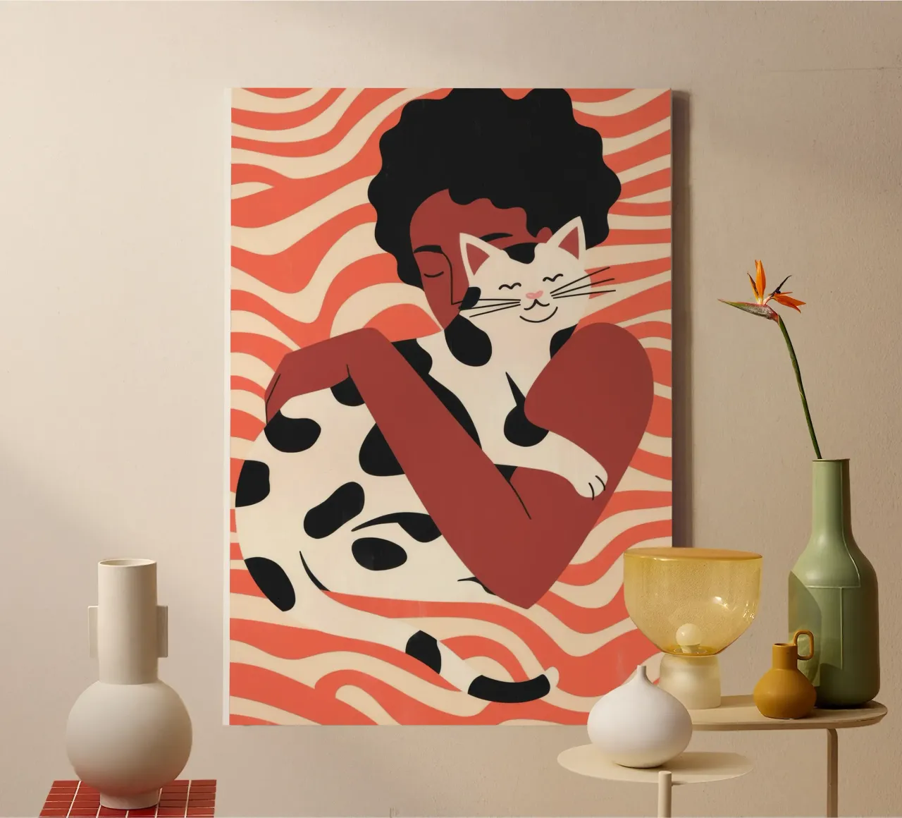 Compagno del gatto tela con Cornice a cassetta da Emery Kate