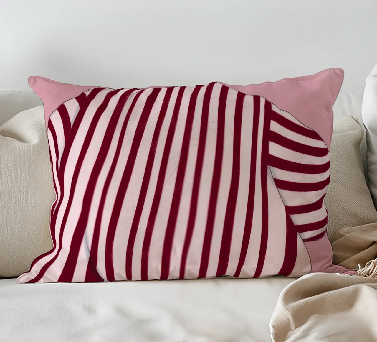 Striped Contemplation decorative cushion by Emery Kate