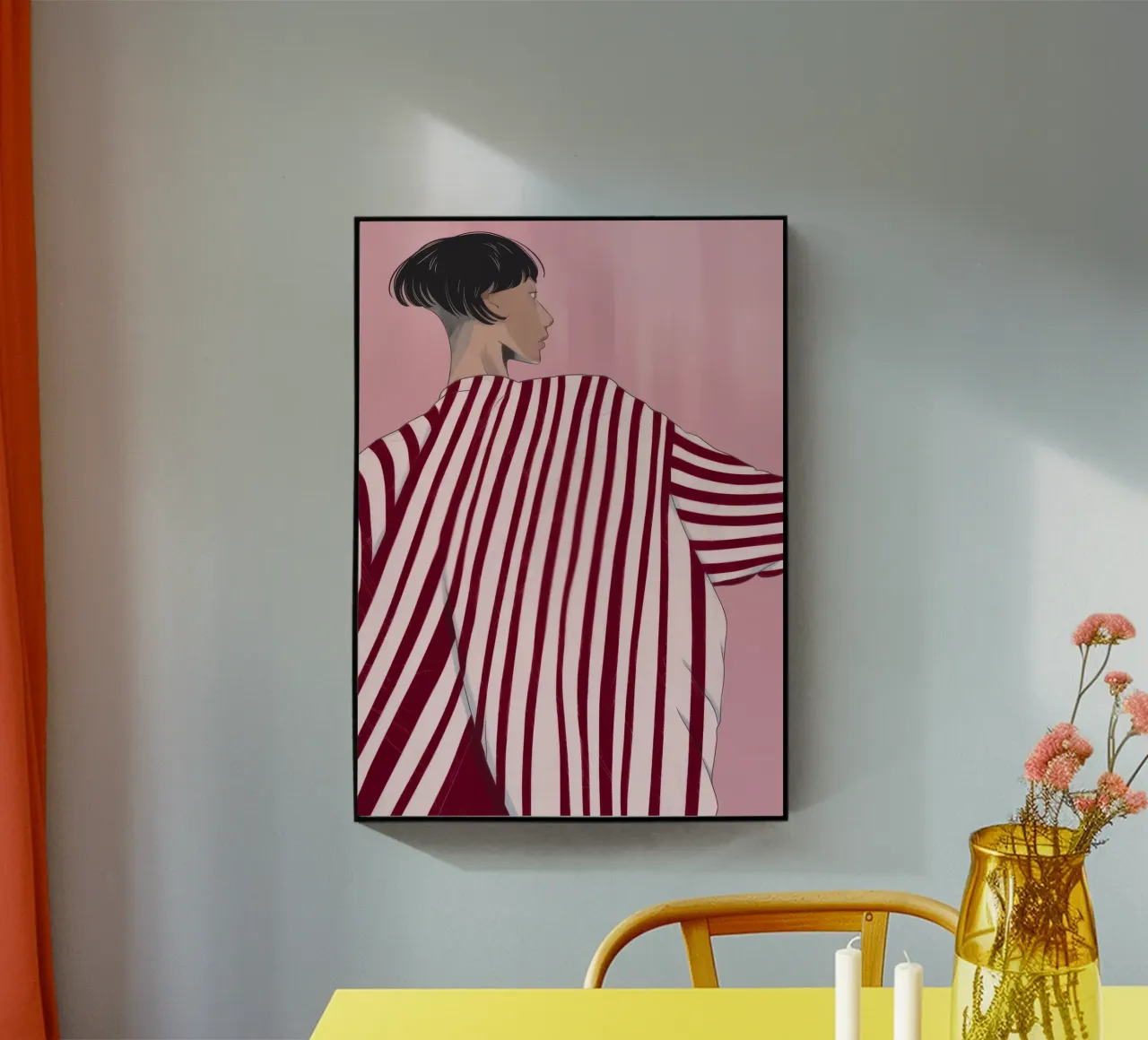 Gestreifte Kontemplation Acryl-Glas von Emery Kate
