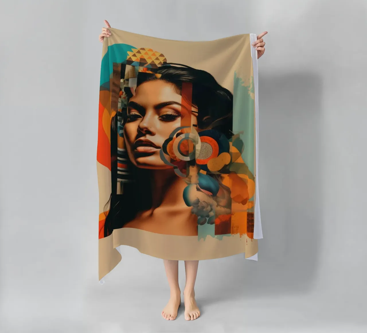 Forme astratte Donna messicana telo mare da Artful Muse