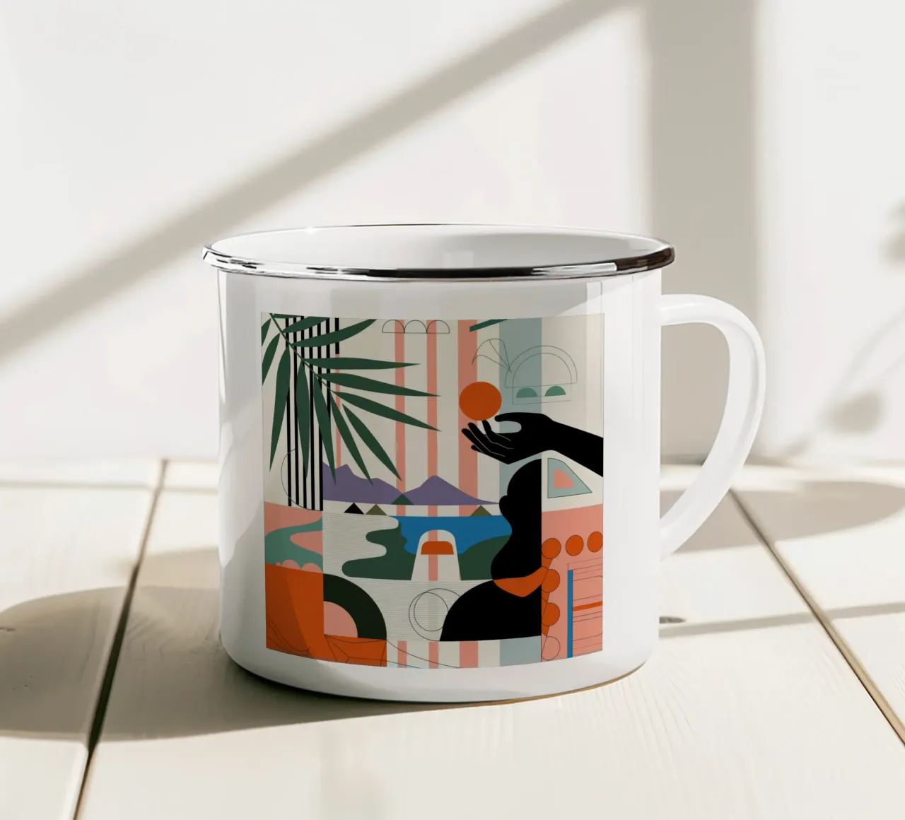 Armonia geometrica tazza in smalto da Emery Kate