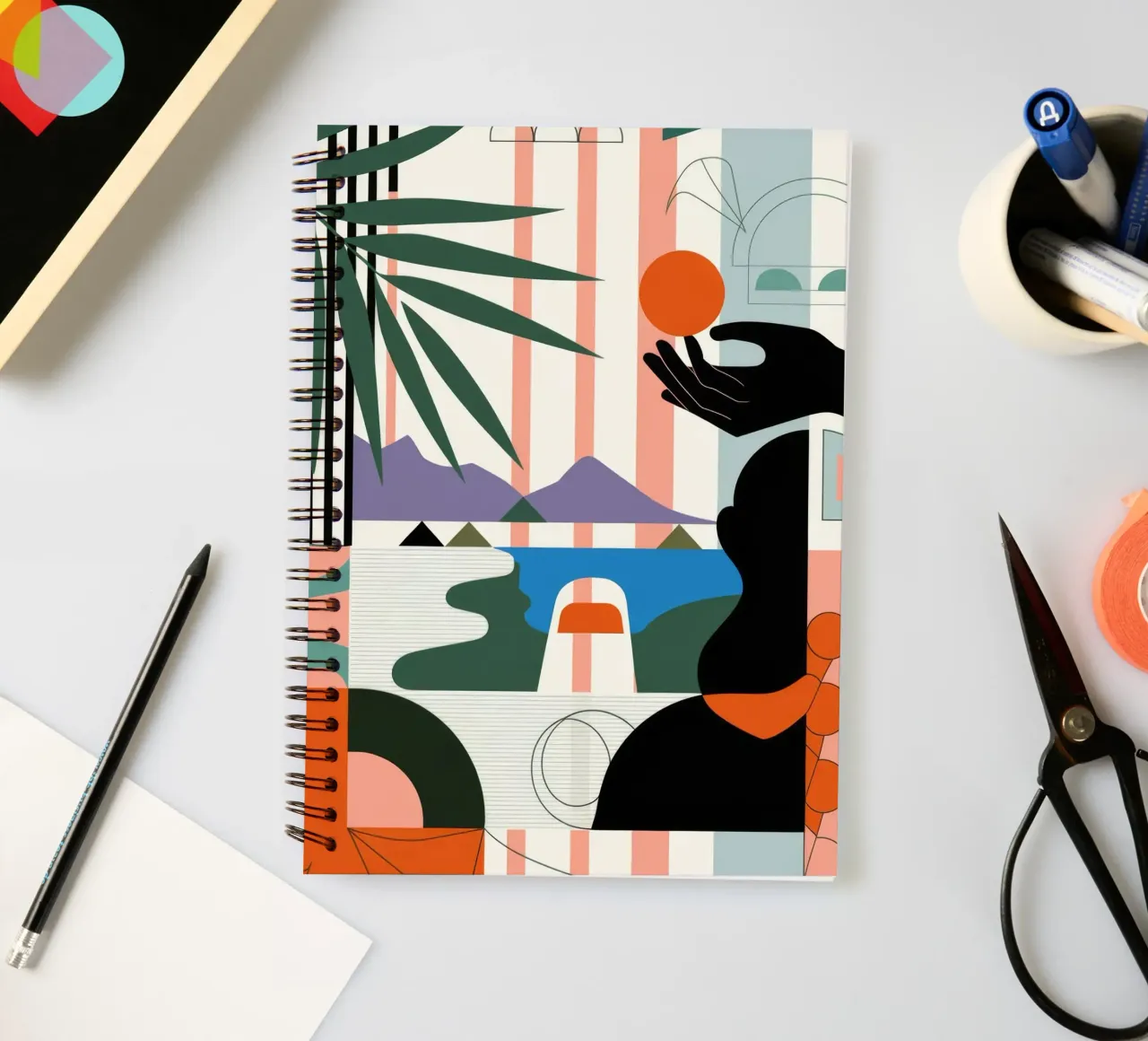 Geometric Harmony spiral notebook by Emery Kate