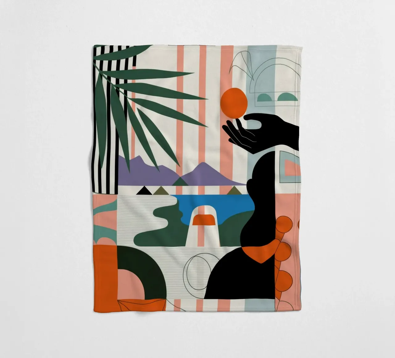 Geometric Harmony fleece blanket by Emery Kate