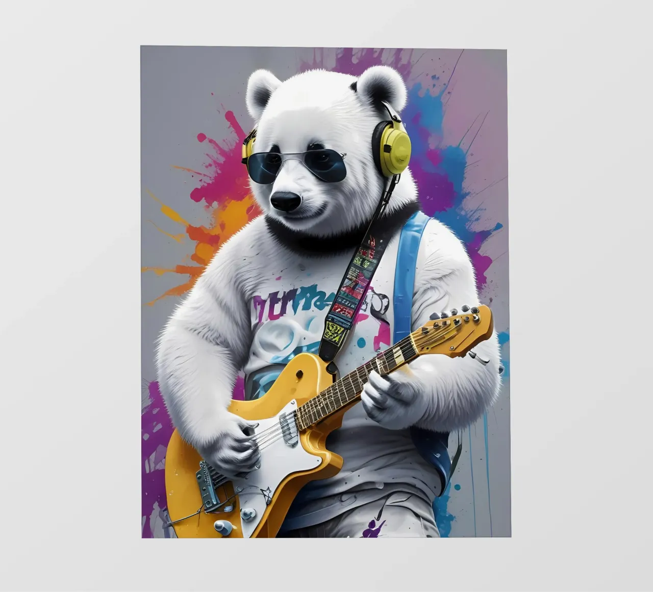 Panda che suona la chitarra pellicola backlit da MakArena