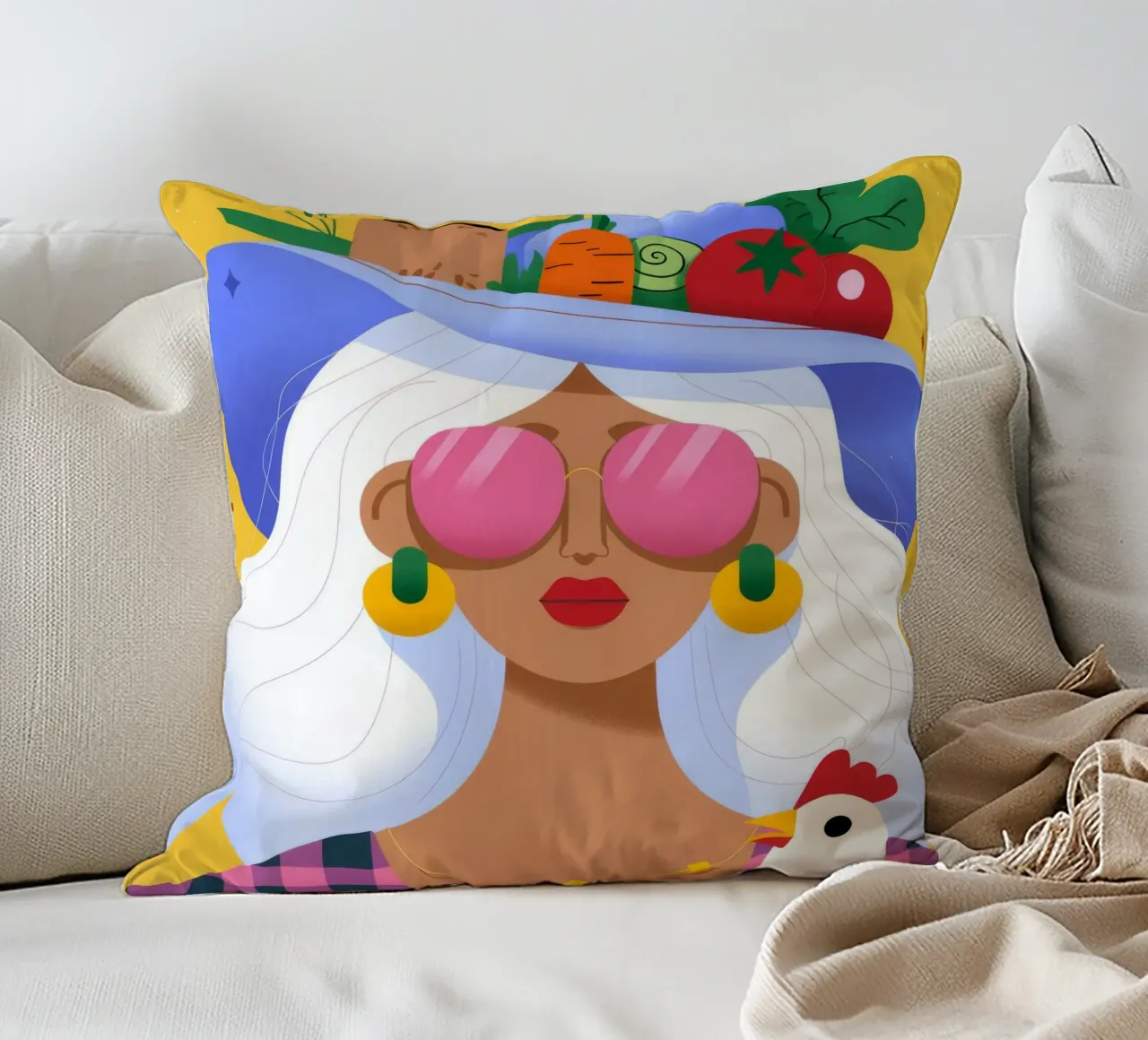Harvest Hat decorative cushion by Emery Kate