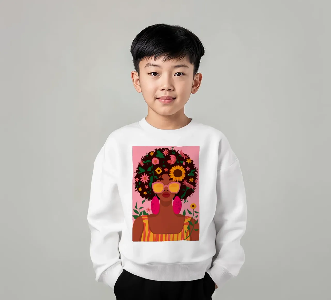 Bellezza afro floreale felpa bambino da Emery Kate