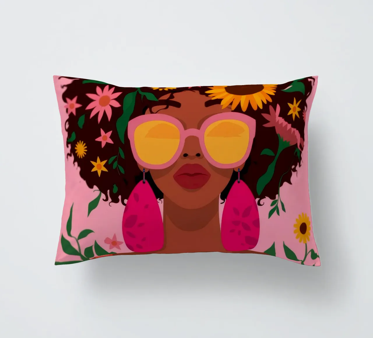 Bellezza afro floreale cuscino da Emery Kate