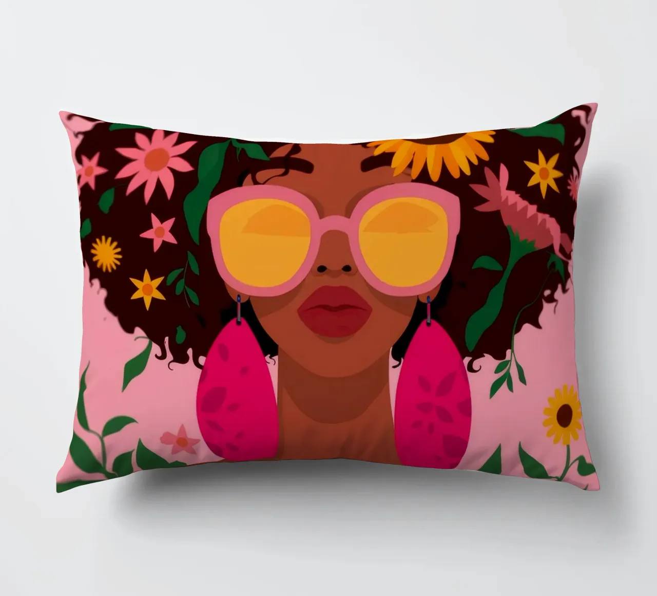 Bellezza afro floreale cuscino da Emery Kate