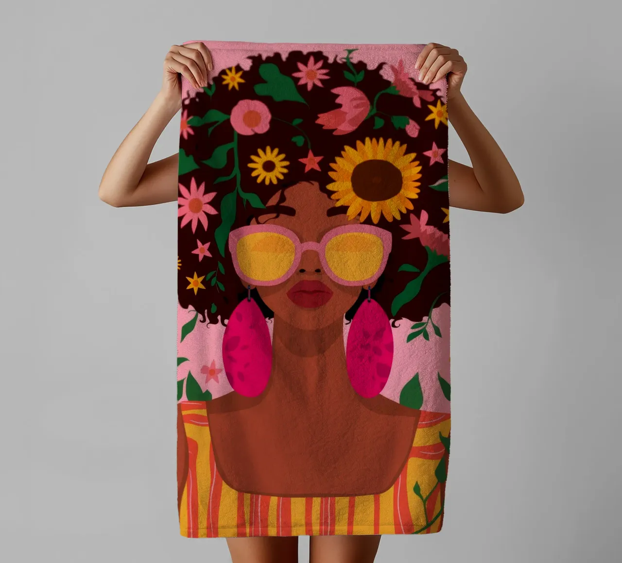 Bellezza afro floreale asciugamano da bagno da Emery Kate