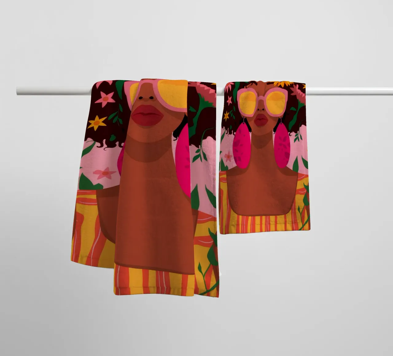 Bellezza afro floreale asciugamano da bagno da Emery Kate