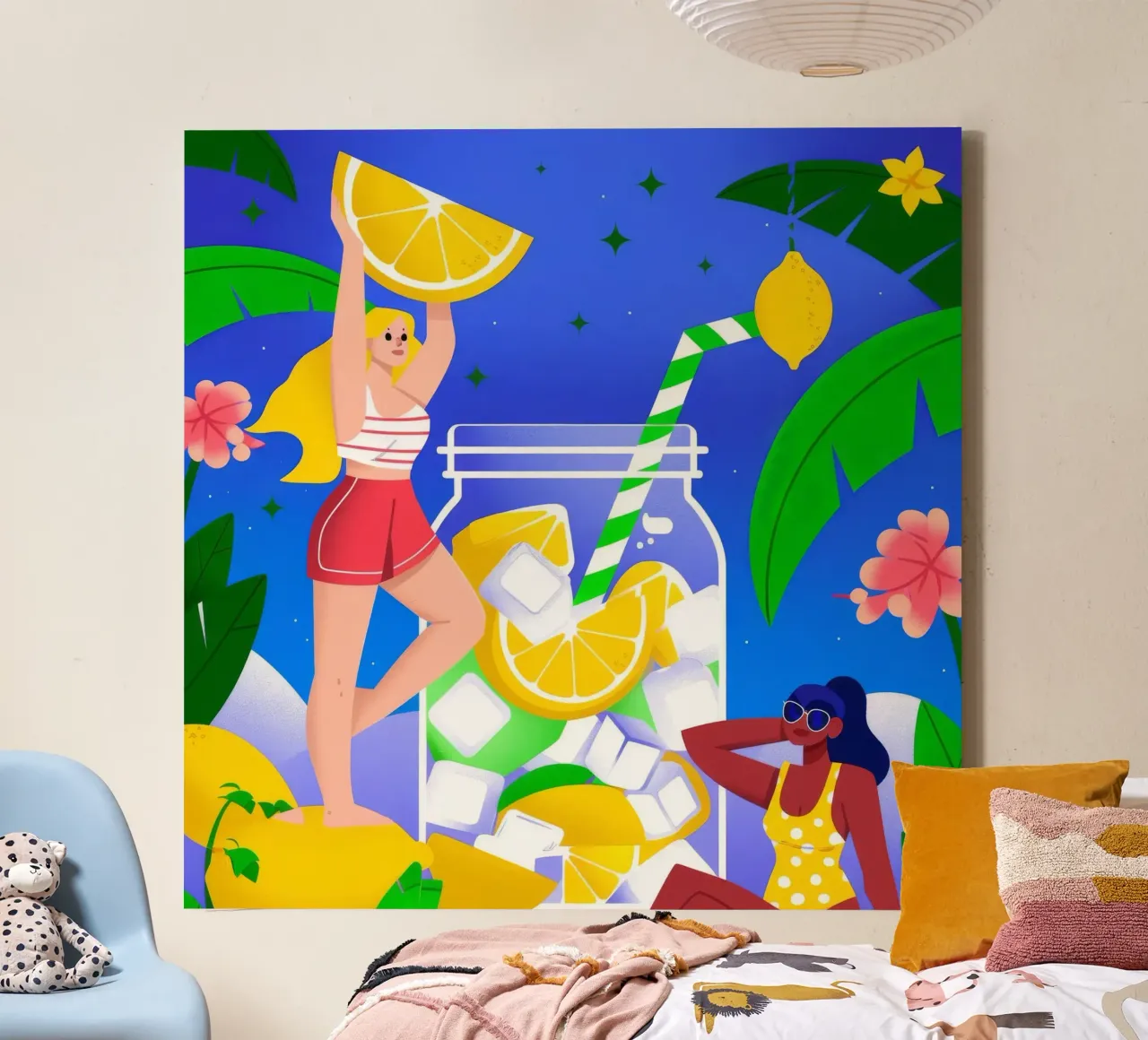 Lemonade Summer Fun Leinwand mit Schattenfugenrahmen von Emery Kate