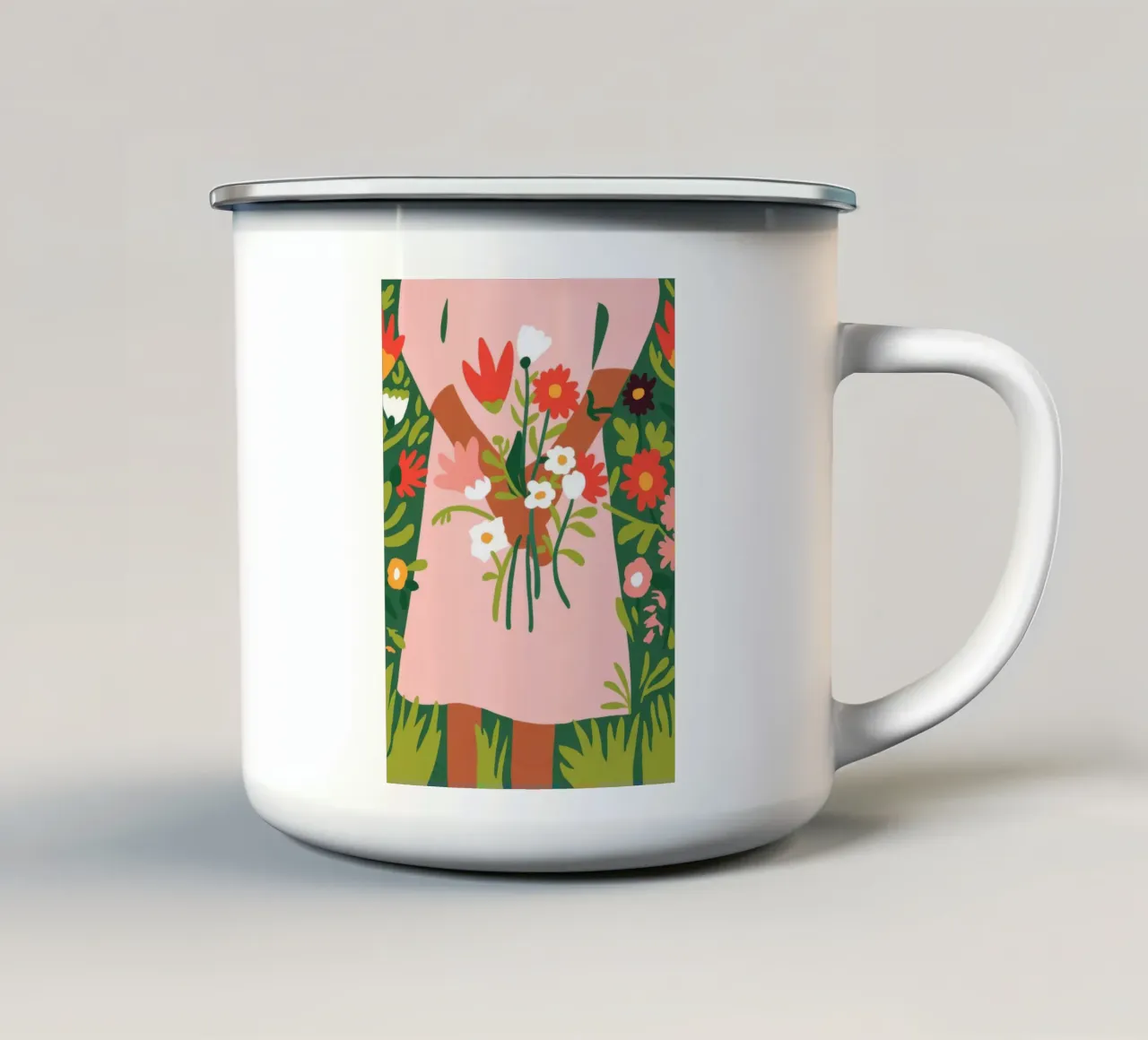 Abbraccio floreale tazza in smalto da Emery Kate