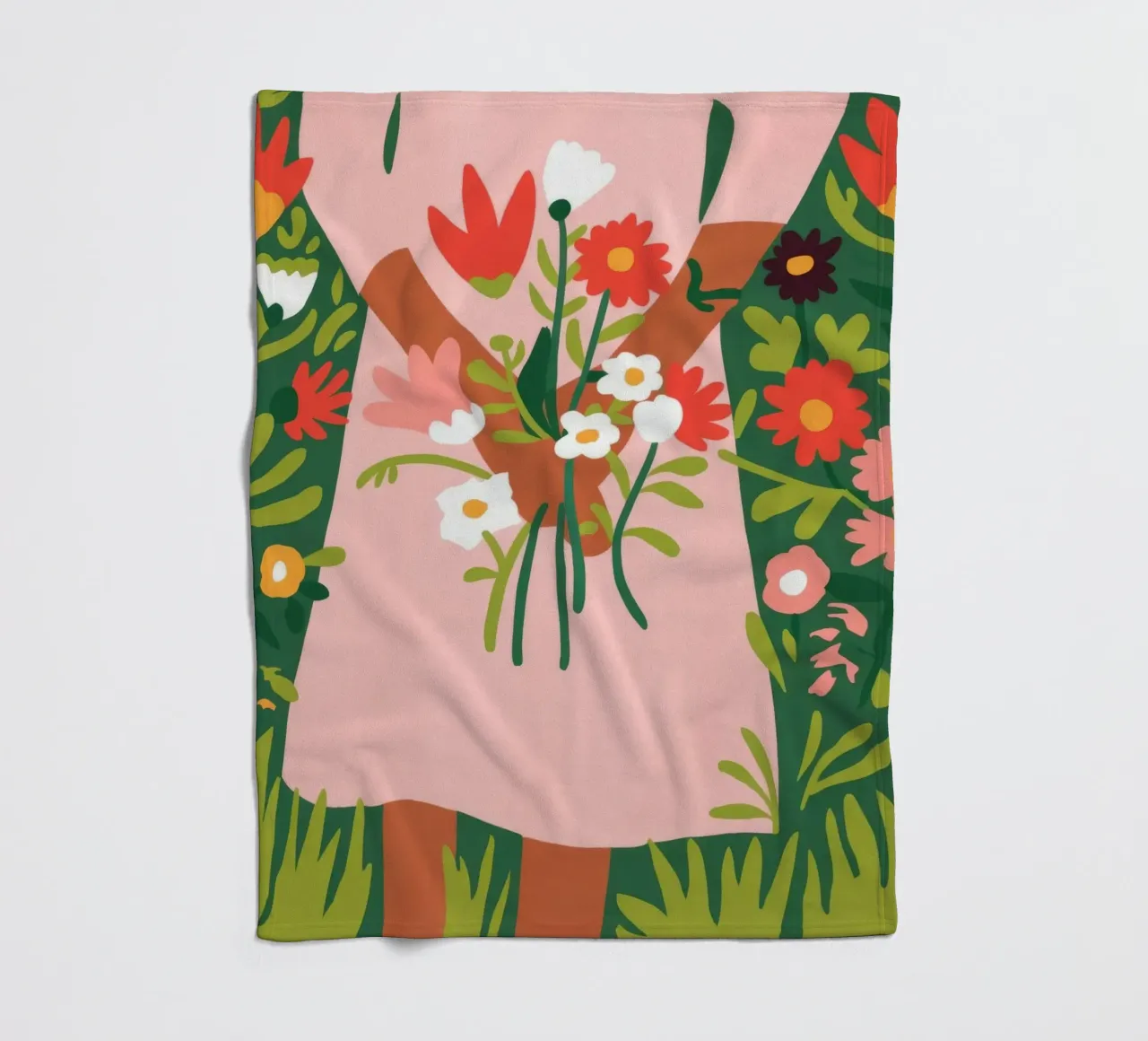 Blumige Umarmung Fleecedecke von Emery Kate