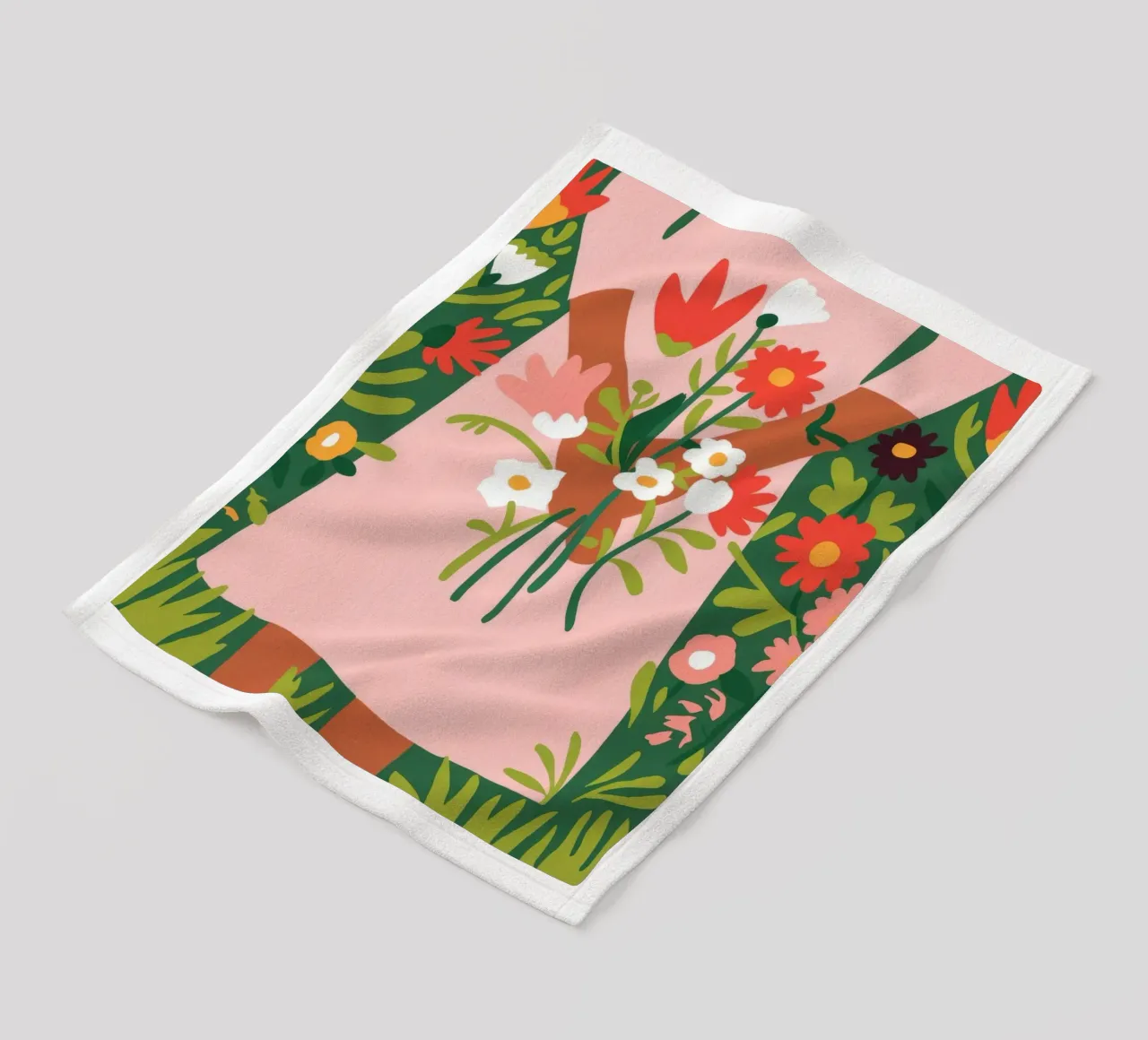 Blumige Umarmung Fleecedecke von Emery Kate