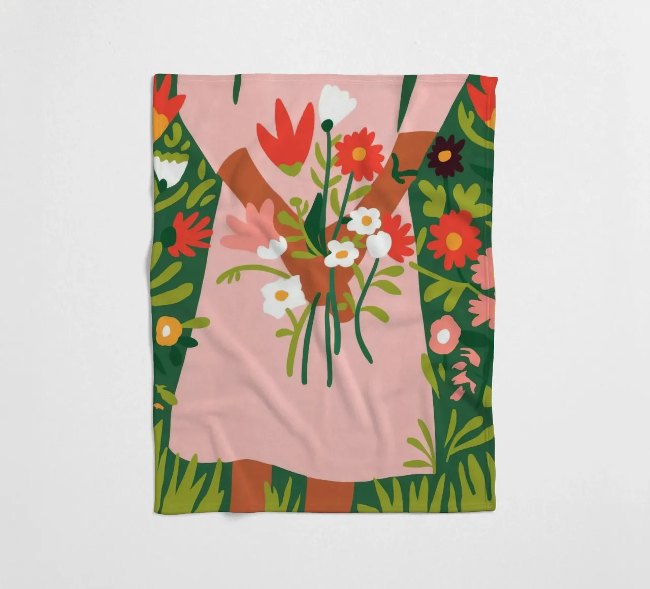 Blumige Umarmung Fleecedecke von Emery Kate