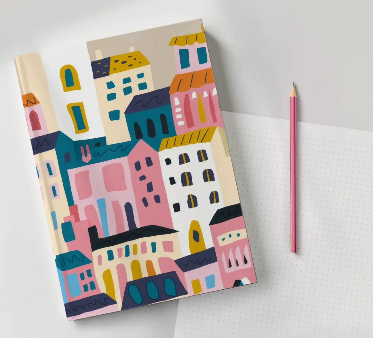 Colorful Cityscape notebook by Emery Kate