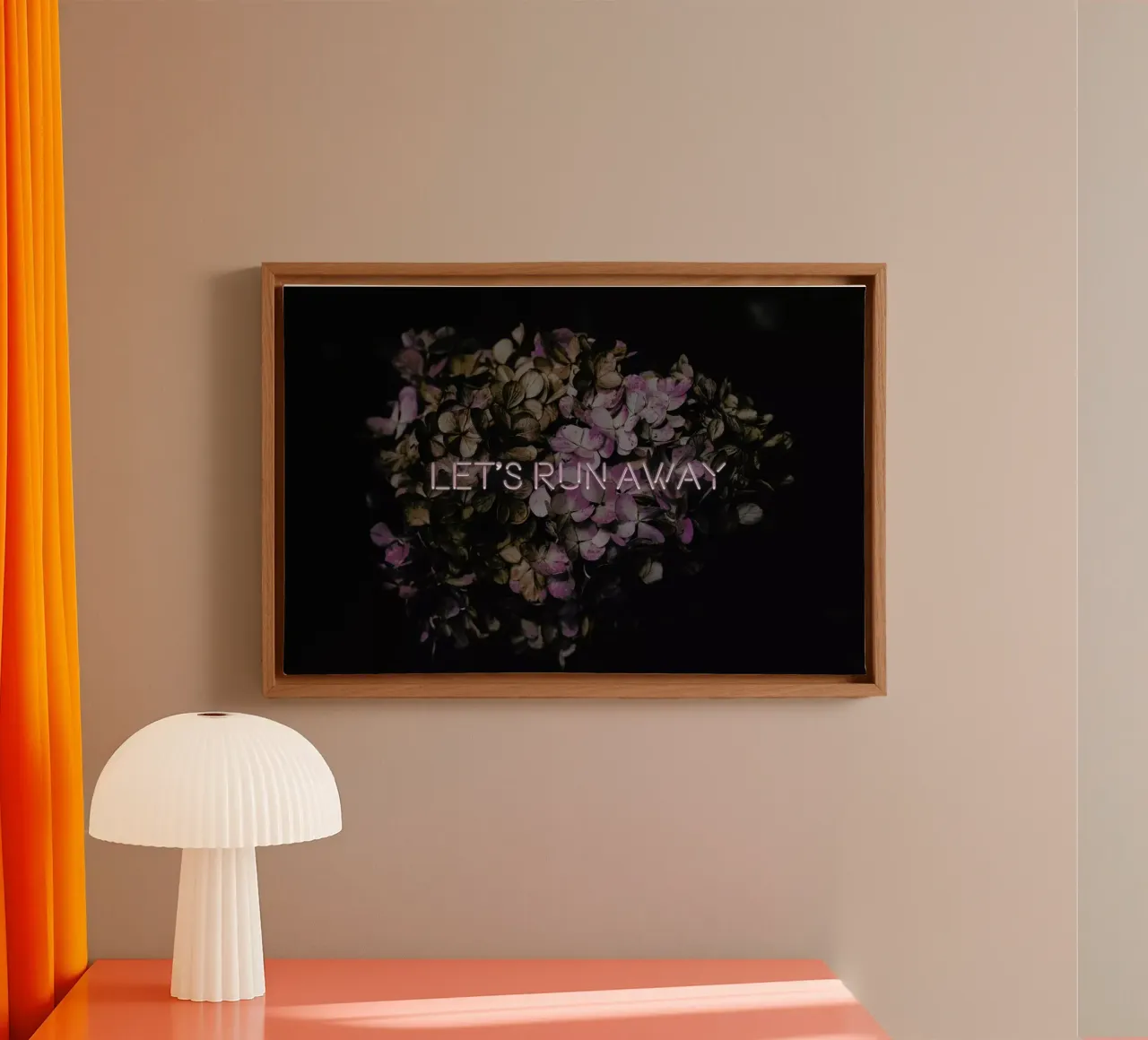 Let's run away canvas met Baklijst van Oh Darling