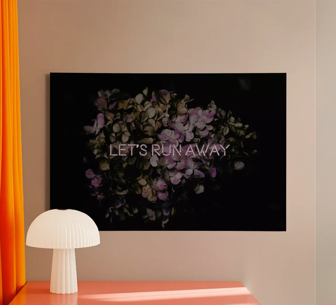 Let's run away canvas met Baklijst van Oh Darling