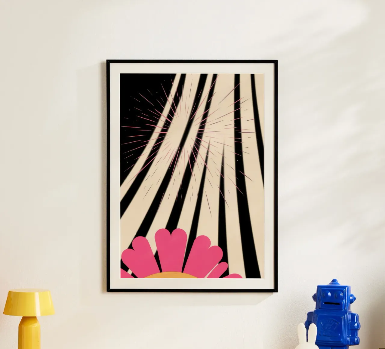 Linee astratte poster con telaio in legno da Emery Kate