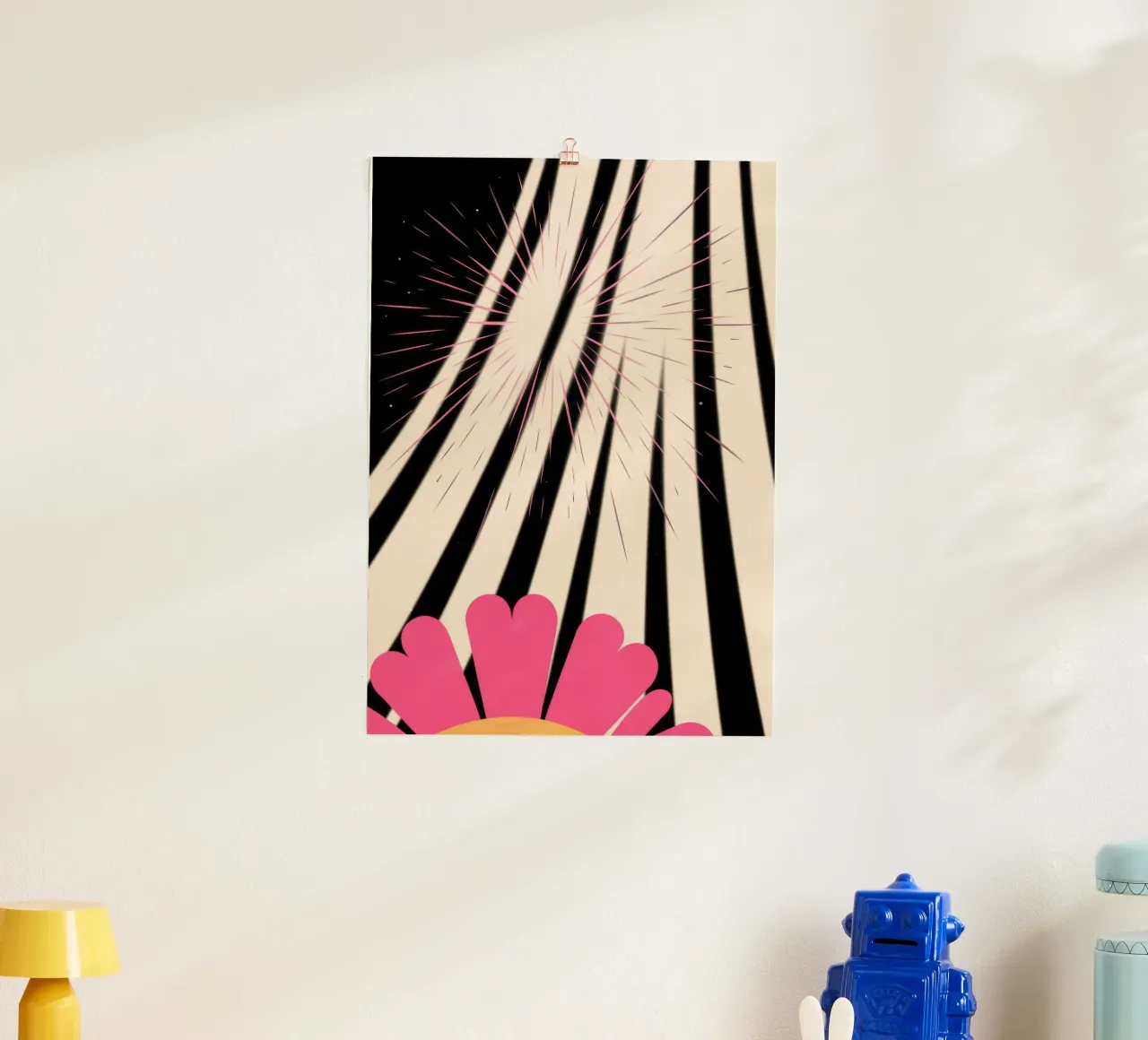 Linee astratte poster con telaio in legno da Emery Kate