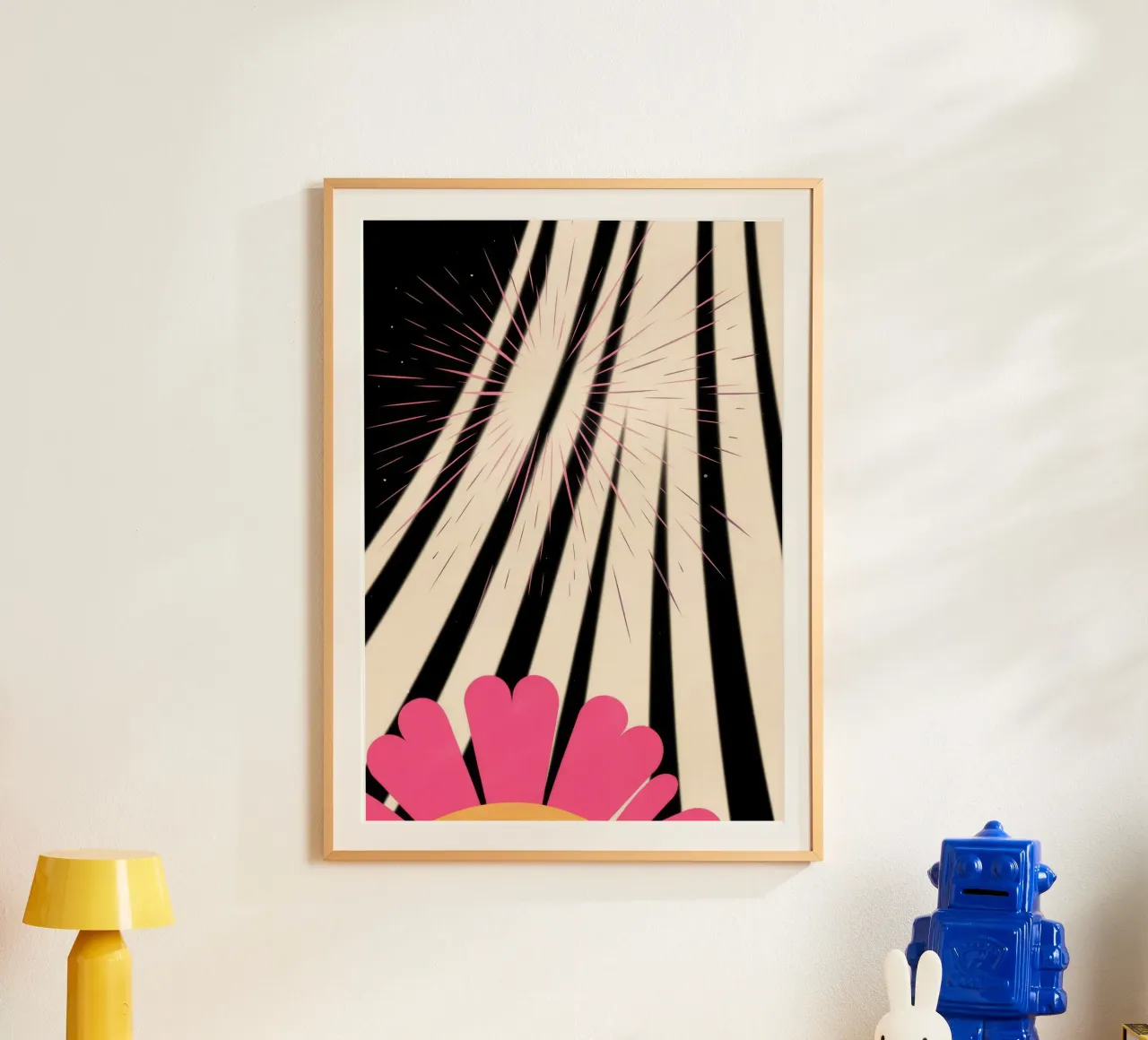 Linee astratte poster con telaio in legno da Emery Kate