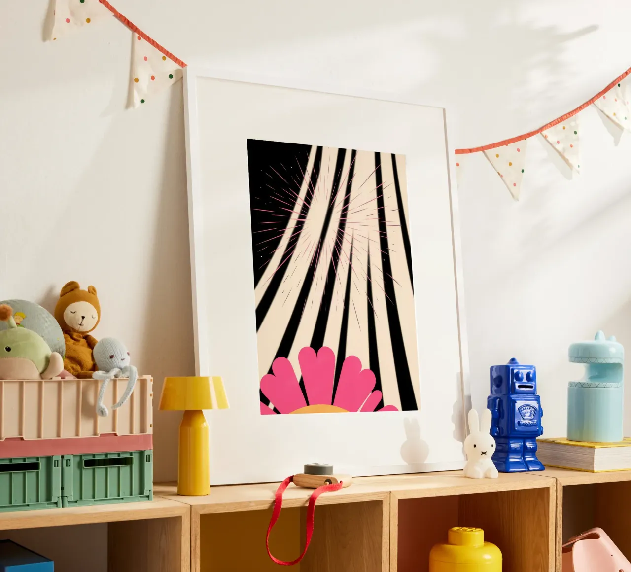 Linee astratte poster con telaio in legno da Emery Kate