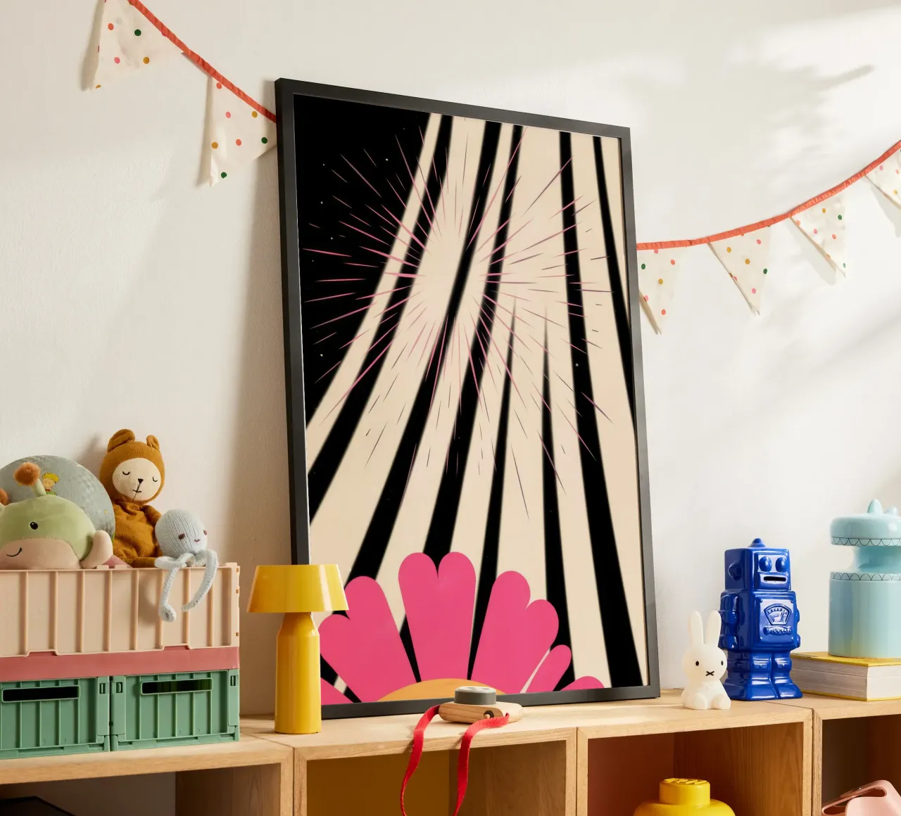 Linee astratte poster con telaio in legno da Emery Kate