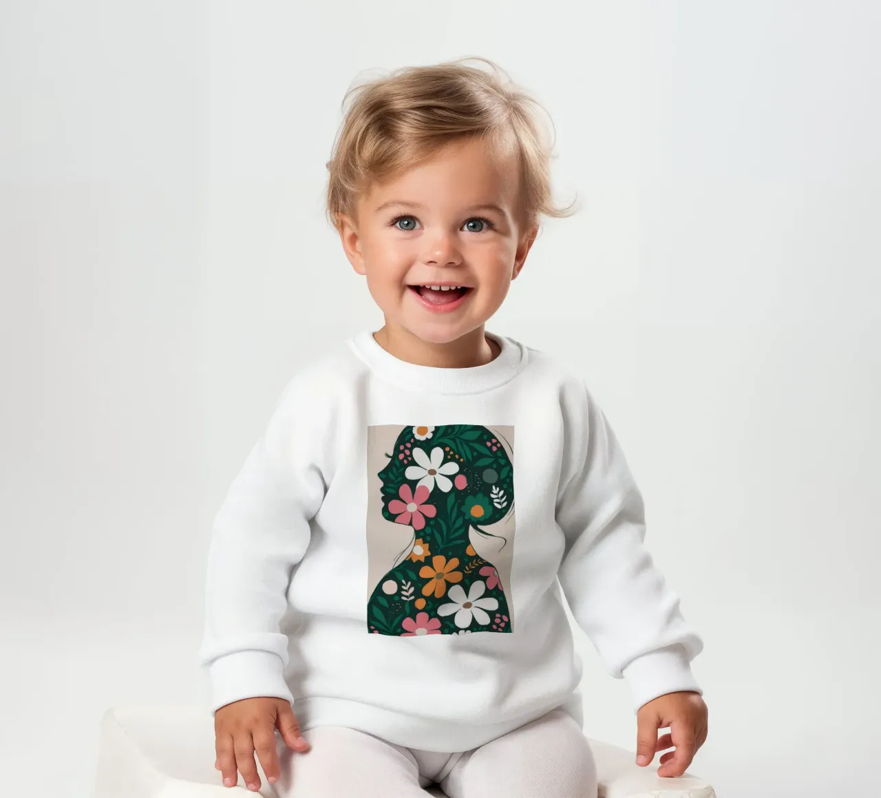 Silhouette floreale felpa neonato da Emery Kate