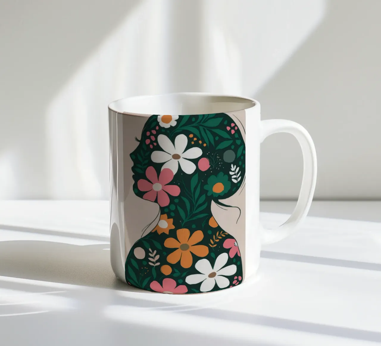 Silhouette floreale tazza in ceramica da Emery Kate