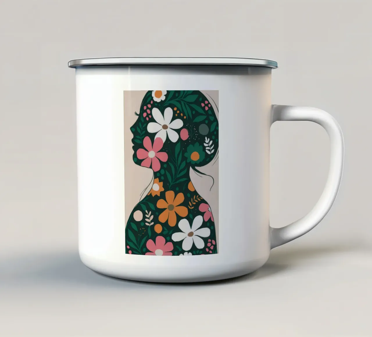 Silhouette floreale tazza in smalto da Emery Kate